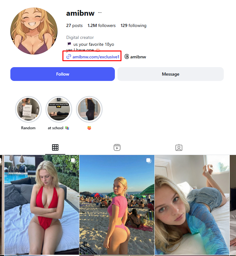 instagram link in bio