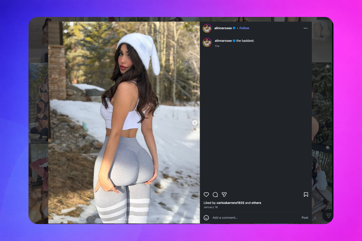 onlyfans instagram promotion strategy example post alinnarosee