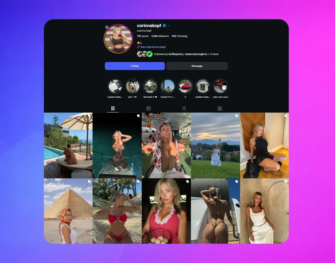 corinna kopf instagram profile egirl streamer onlyfans